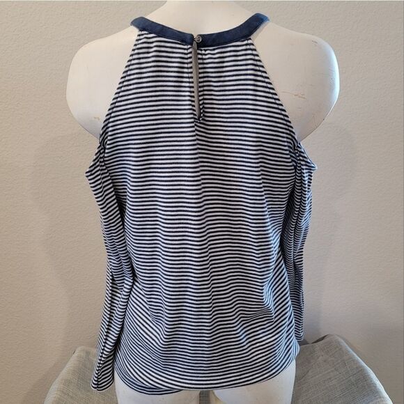 LOFT Cold Shoulder Top, Crew Neck - Picture 2 of 9